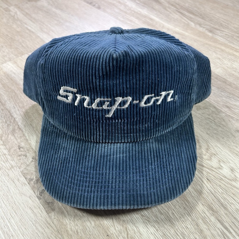 VTG Snap On Tools Snapback Hat K Products Blue Corduroy Cap Made in USA
